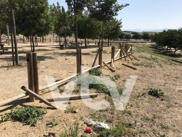 destrozos merendero estación