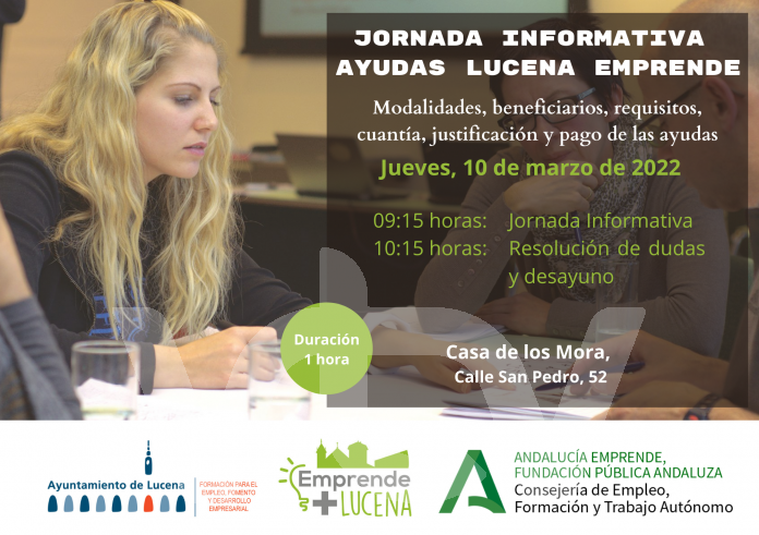 Anuncio Jornada informativa Ayudas Lucena Emprende