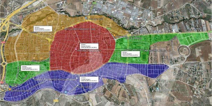 Mapa de sectores Aguas de Lucena