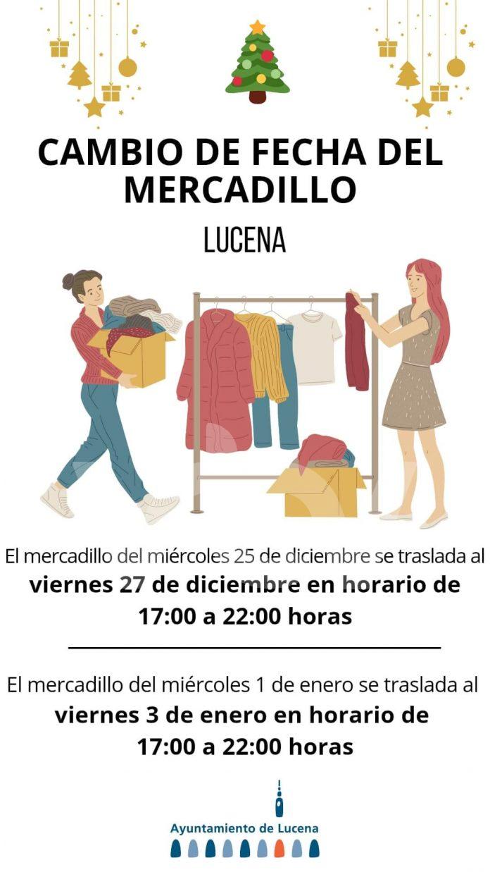 Cartel fechas mercadillo navidad Mercadillo, horario de Navidad